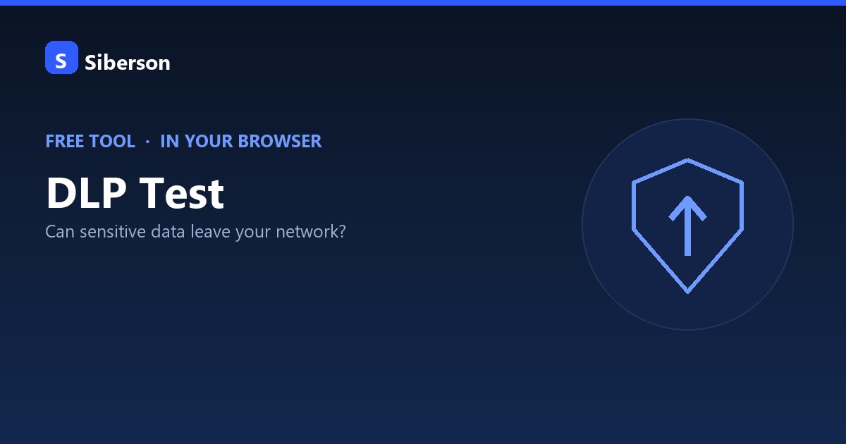 Siberson DLP Test — free browser-based data loss prevention test