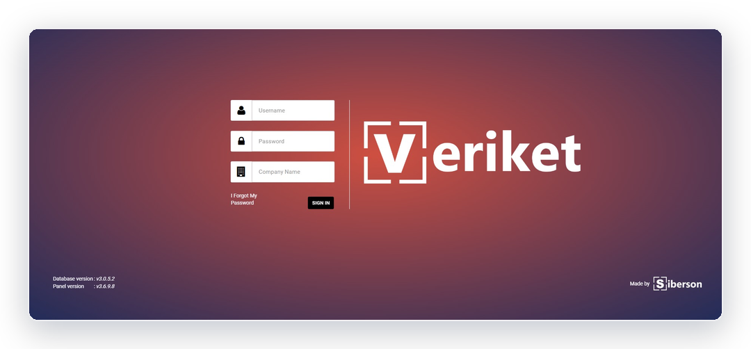 Veriket multi-tenant on-premises login screen